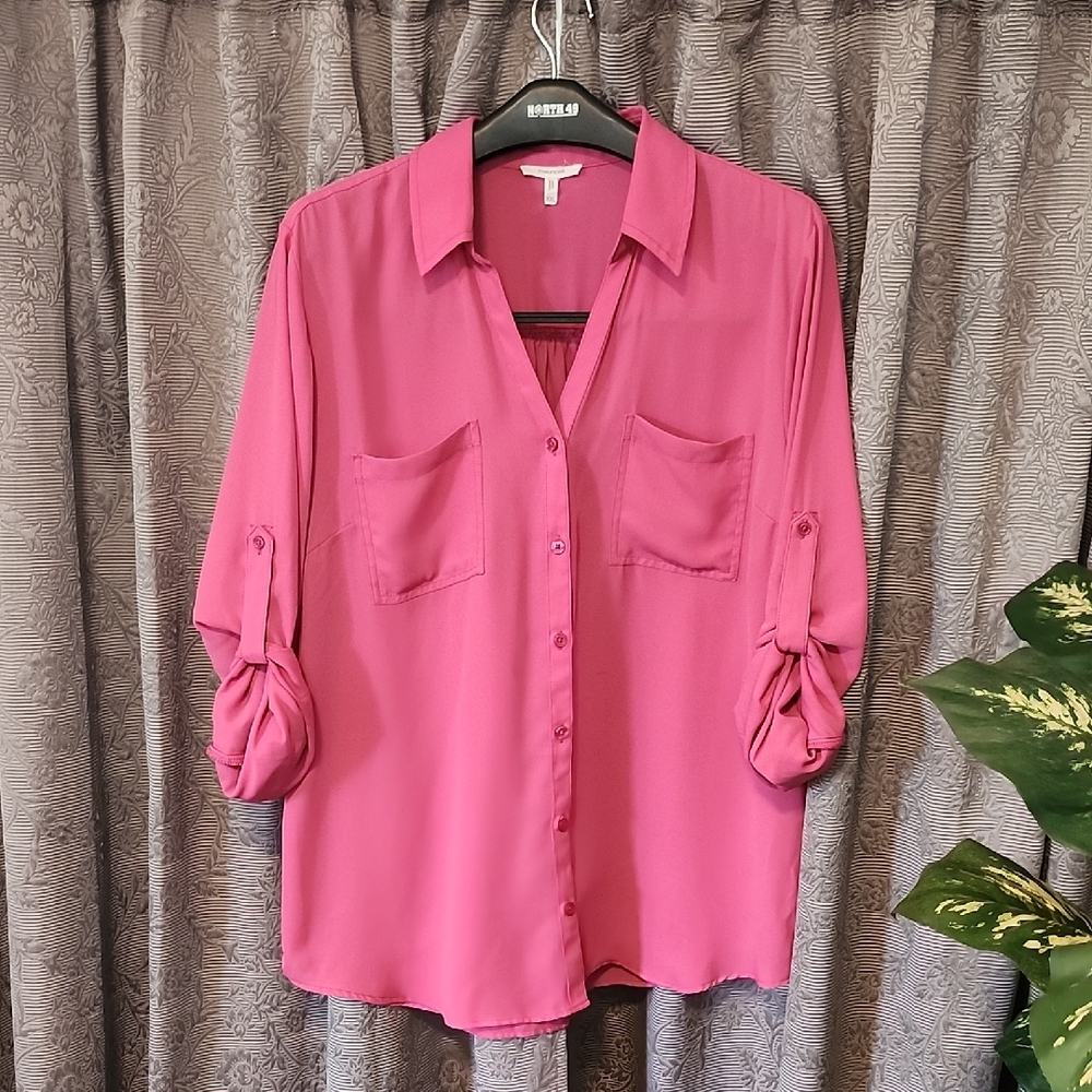 Maurices Fuchsia Button Down Shirt